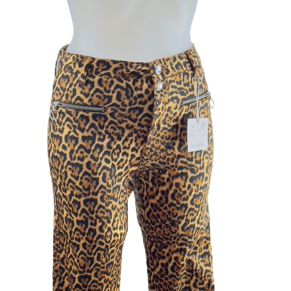 ZARA Women's Mid Rise Skinny Leopard Print Jeans Cotton Poly Stretch Size 4 - Picture 8 of 11